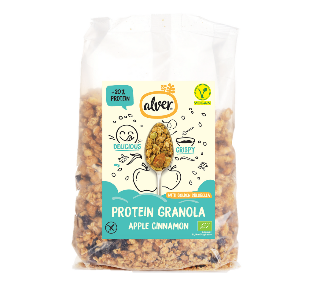 Alver Gluten-Free, BIO Super Protein Granola with Apples & Cinnamon